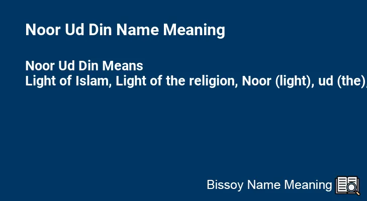 Noor Ud Din Name Meaning